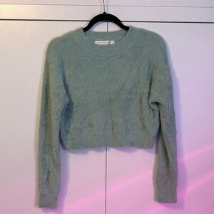 Altar'd State Soft Mint Fuzzy Crewneck Sweater